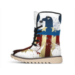 Patriotic American Eagle Print Winter Boots