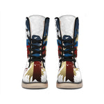 Patriotic American Eagle Print Winter Boots
