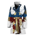 Patriotic American Eagle Print Women's Bathrobe