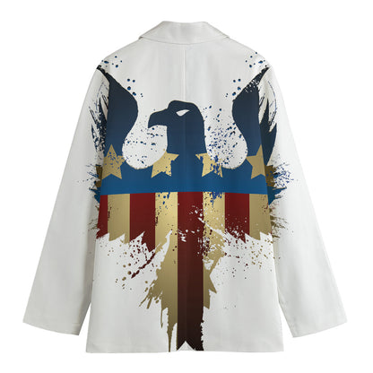 Patriotic American Eagle Print Women's Blazer