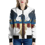 Patriotic American Eagle Print Women's Bomber Jacket