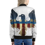 Patriotic American Eagle Print Women's Bomber Jacket