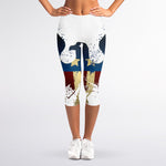 Patriotic American Eagle Print Women's Capri Leggings