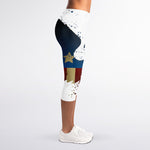 Patriotic American Eagle Print Women's Capri Leggings