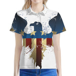 Patriotic American Eagle Print Women's Polo Shirt