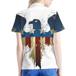 Patriotic American Eagle Print Women's Polo Shirt