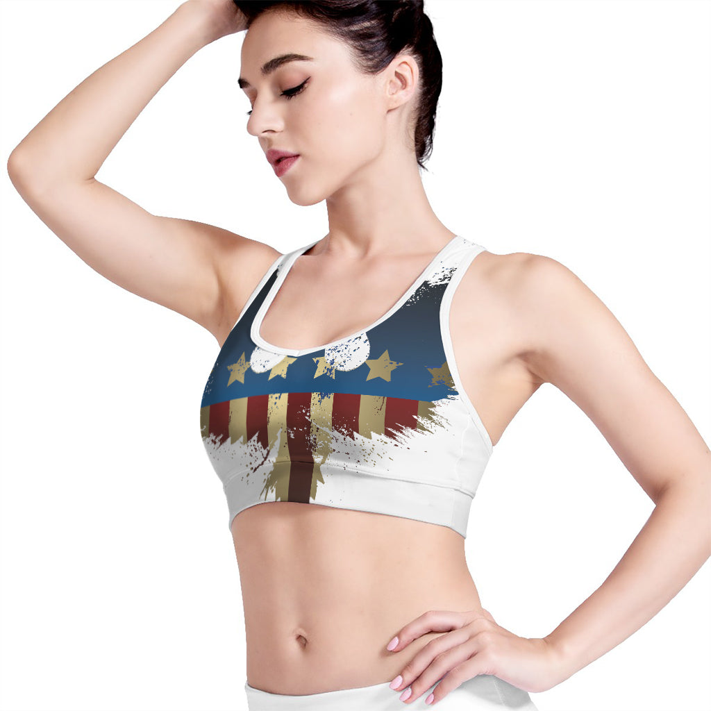 Patriotic American Eagle Print Women's Sports Bra – GearFrost