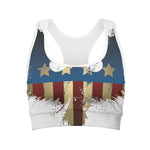 Patriotic American Eagle Print Women's Sports Bra