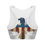 Patriotic American Eagle Print Women's Sports Bra