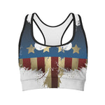 Patriotic American Eagle Print Women's Sports Bra