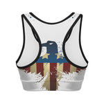 Patriotic American Eagle Print Women's Sports Bra