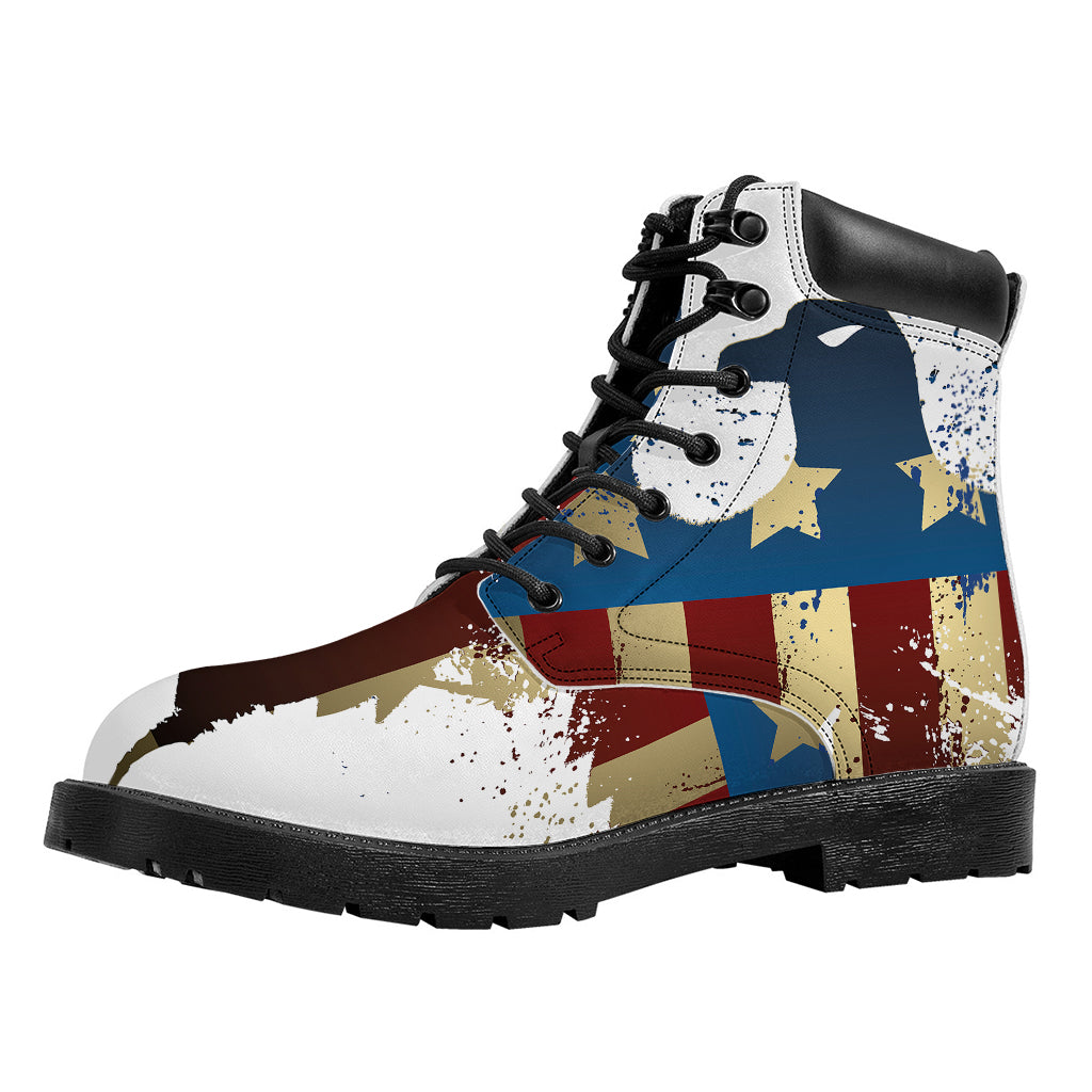 Patriotic American Eagle Print Work Boots
