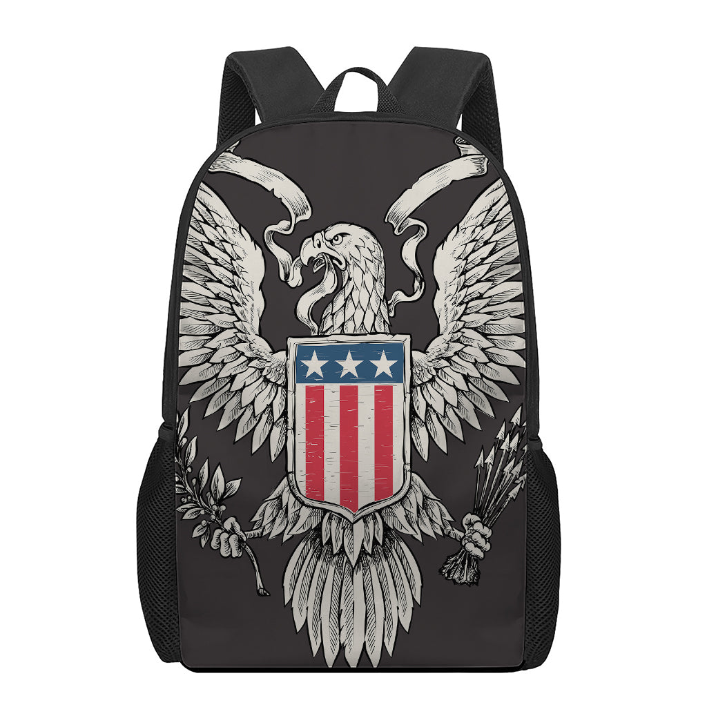 Patriotic USA Eagle Print 17 Inch Backpack