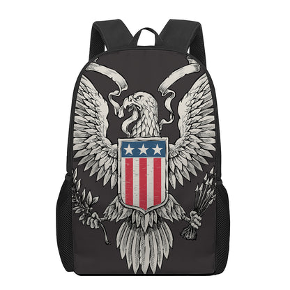 Patriotic USA Eagle Print 17 Inch Backpack