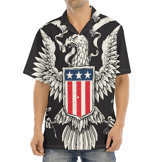 Patriotic USA Eagle Print Aloha Shirt