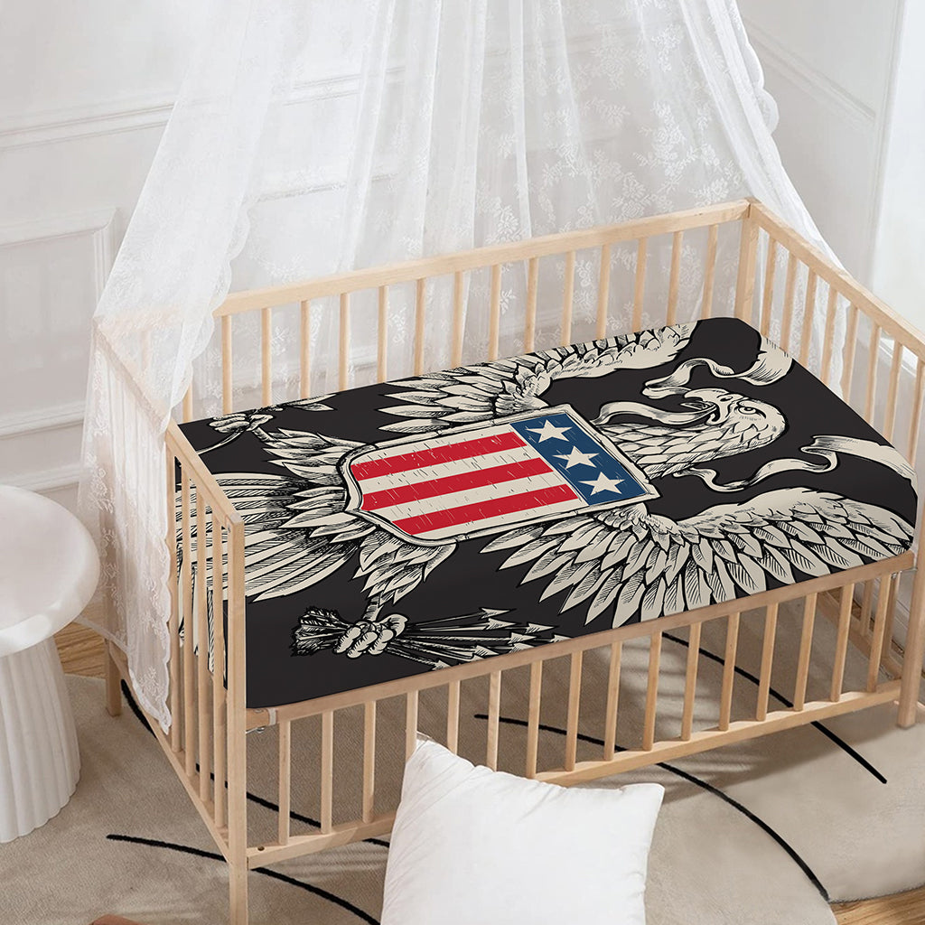 Patriotic USA Eagle Print Baby Crib Sheet