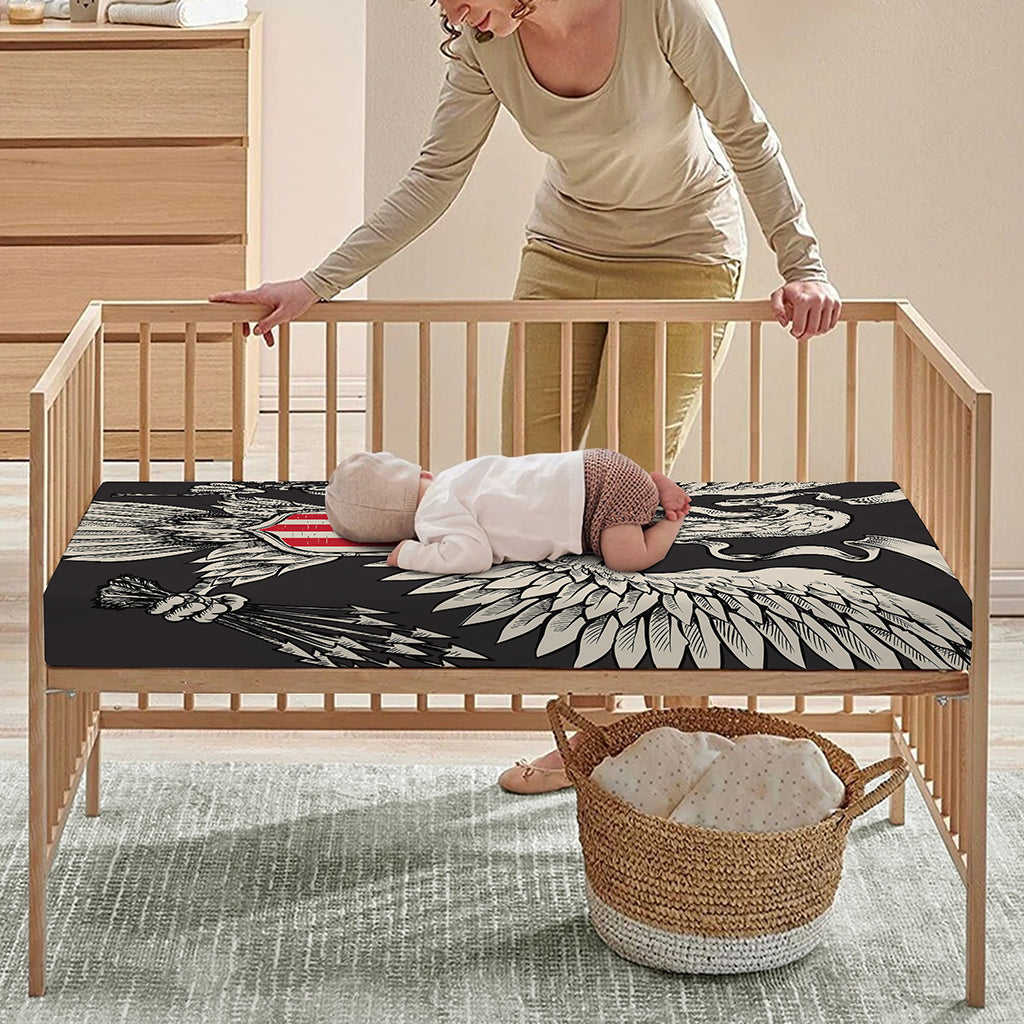 Patriotic USA Eagle Print Baby Crib Sheet
