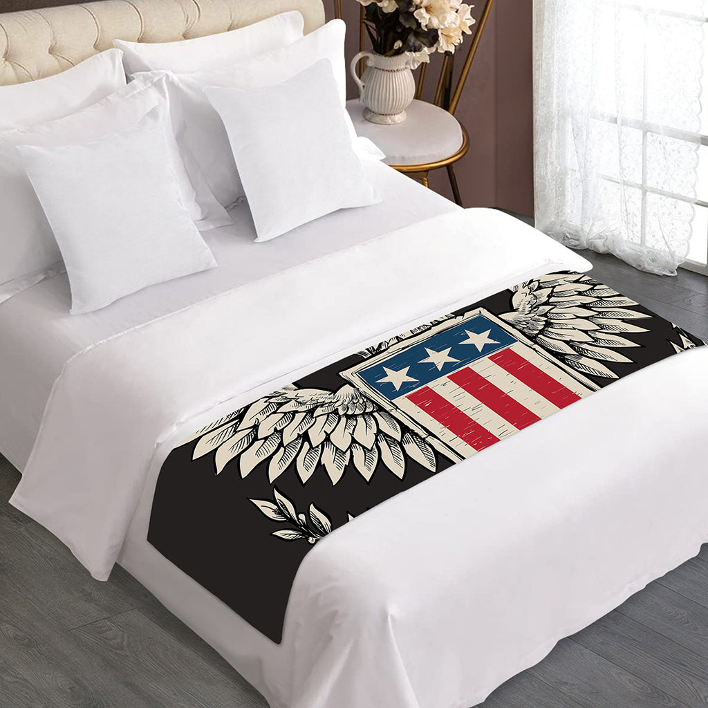 Patriotic USA Eagle Print Bed Runner