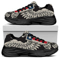 Patriotic USA Eagle Print Black Chunky Shoes