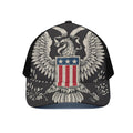 Patriotic USA Eagle Print Black Mesh Trucker Hat