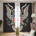 Patriotic USA Eagle Print Dimout Pencil Pleat Curtains