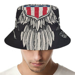 Patriotic USA Eagle Print Bucket Hat