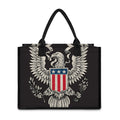 Patriotic USA Eagle Print Canvas Tote Bag
