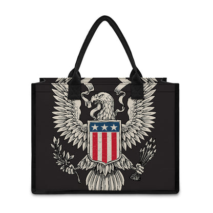 Patriotic USA Eagle Print Canvas Tote Bag