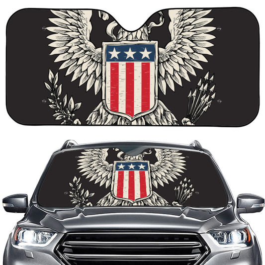 Patriotic USA Eagle Print Car Windshield Sun Shade