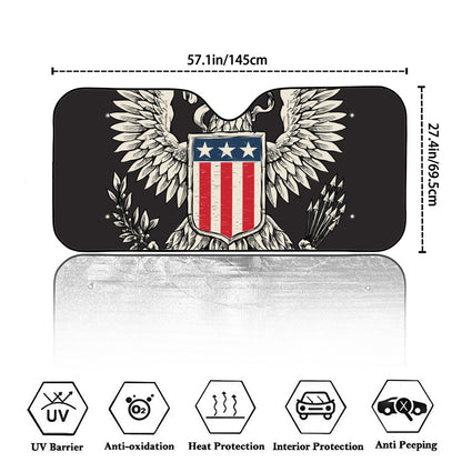 Patriotic USA Eagle Print Car Windshield Sun Shade