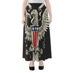 Patriotic USA Eagle Print Chiffon Maxi Skirt