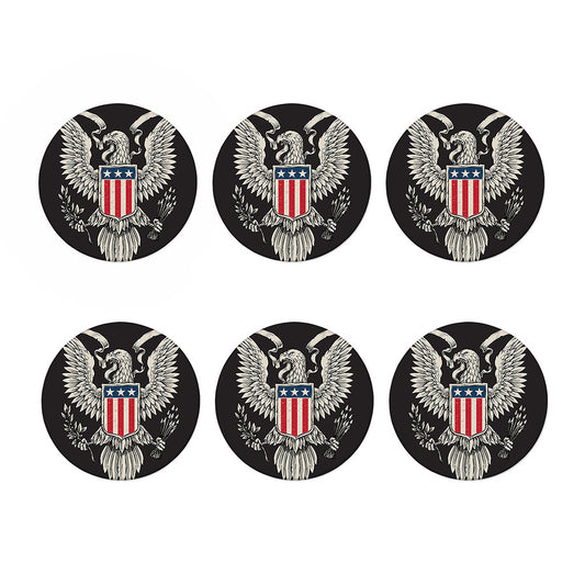 Patriotic USA Eagle Print Coaster Set