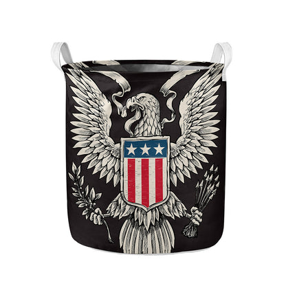 Patriotic USA Eagle Print Collapsible Laundry Basket