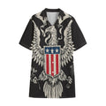 Patriotic USA Eagle Print Cotton Hawaiian Shirt