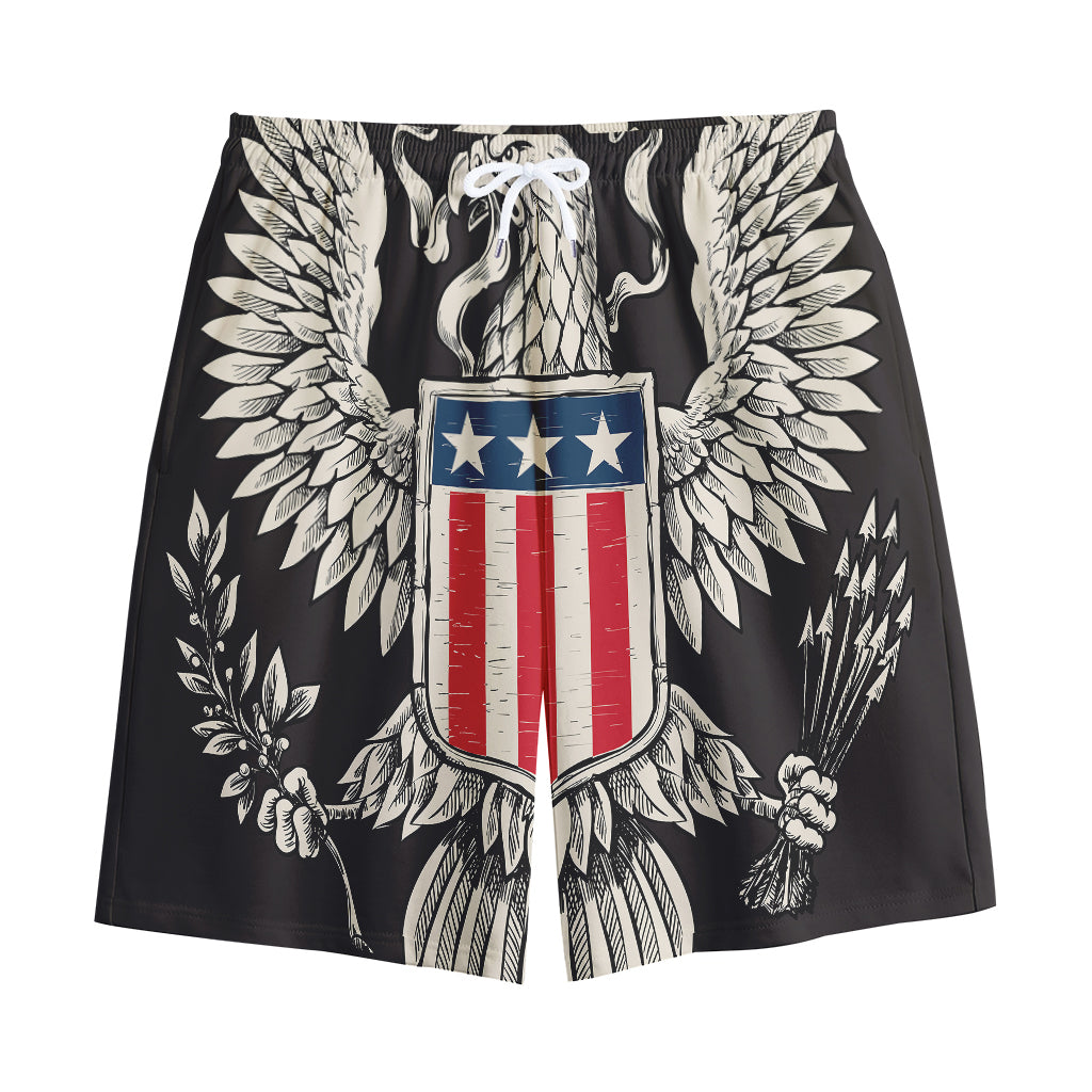 Patriotic USA Eagle Print Cotton Shorts