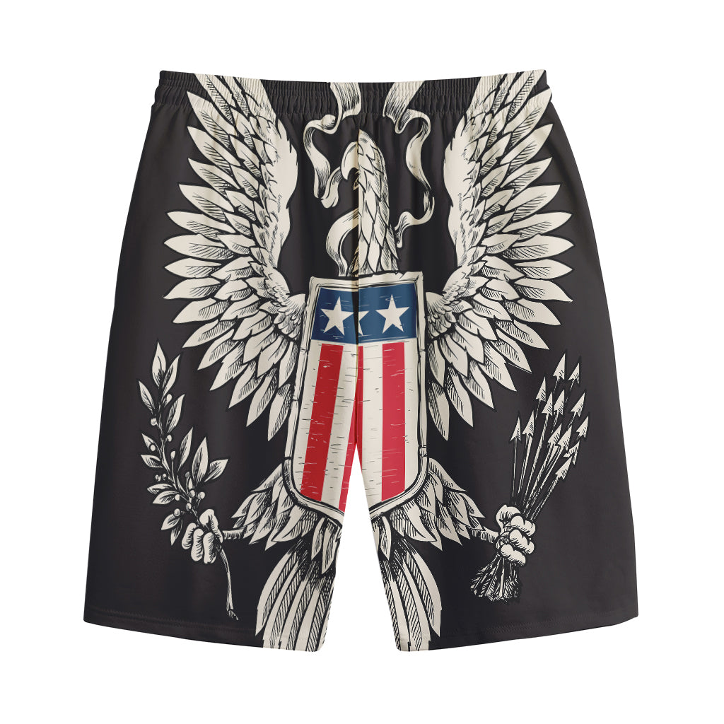 Patriotic USA Eagle Print Cotton Shorts