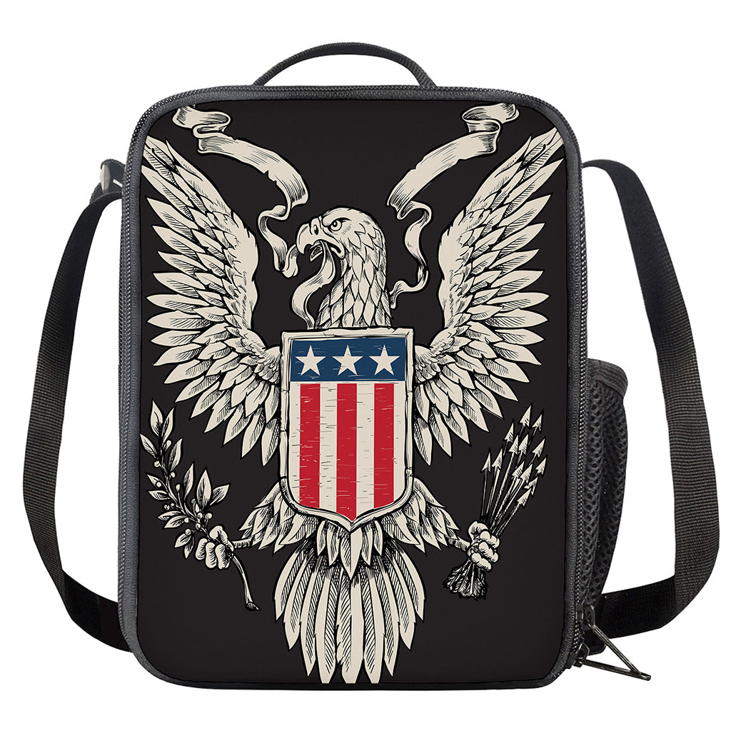 Patriotic USA Eagle Print Crossbody Lunch Bag