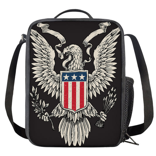 Patriotic USA Eagle Print Crossbody Lunch Bag