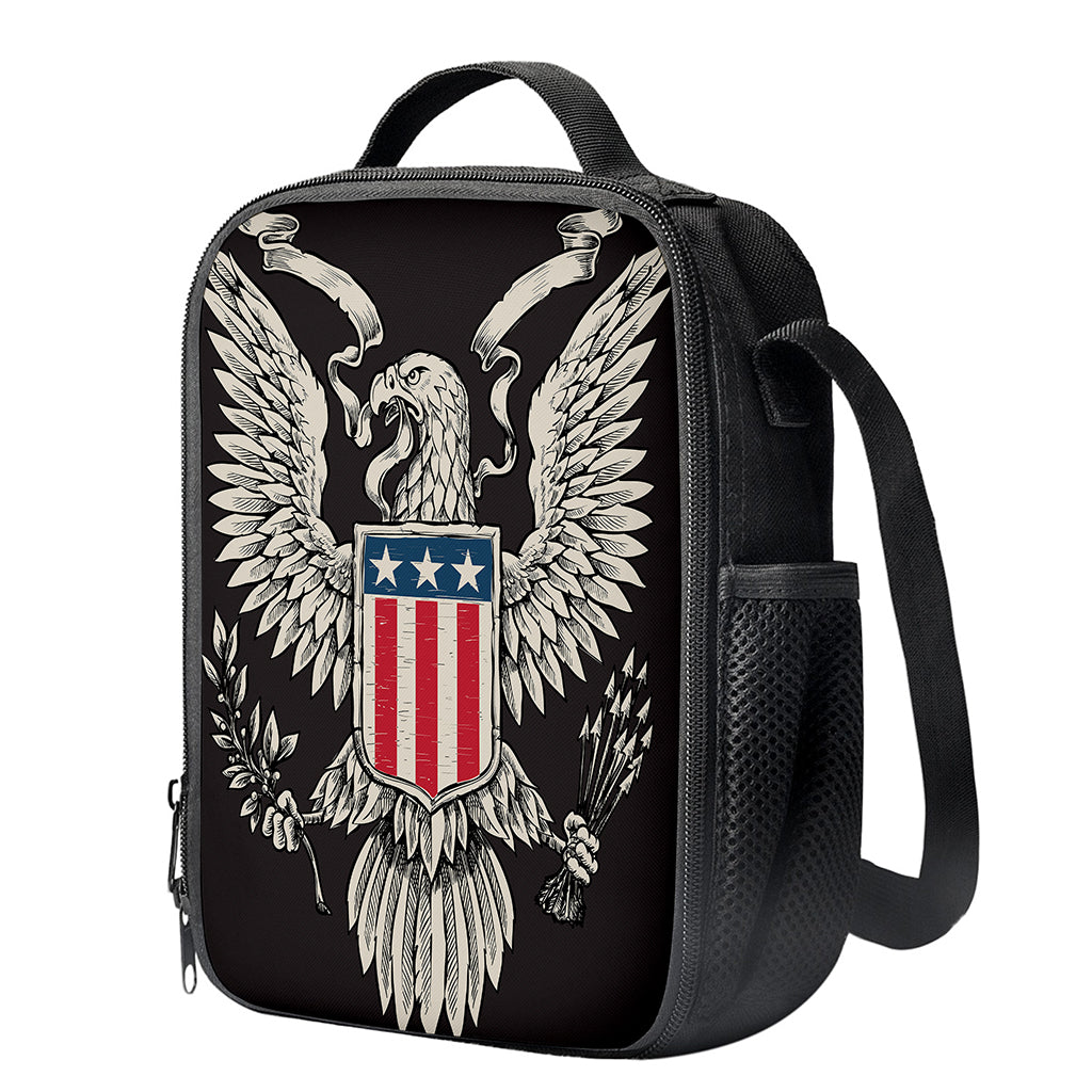 Patriotic USA Eagle Print Crossbody Lunch Bag