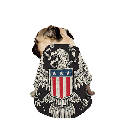 Patriotic USA Eagle Print Dog Zip Up Jacket