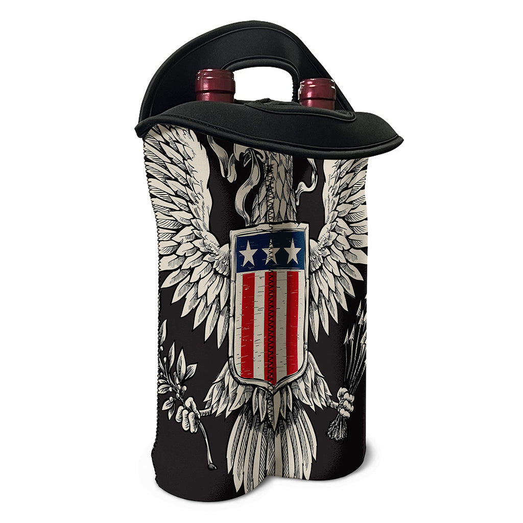 Patriotic USA Eagle Print Double Neoprene Wine Tote