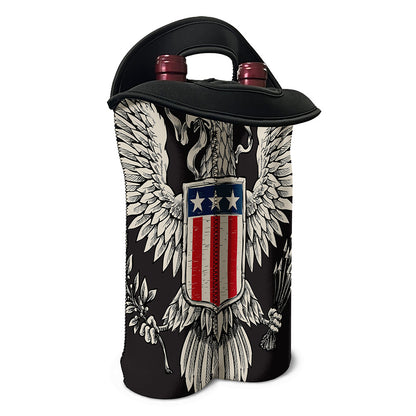 Patriotic USA Eagle Print Double Neoprene Wine Tote