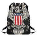 Patriotic USA Eagle Print Drawstring Backpack