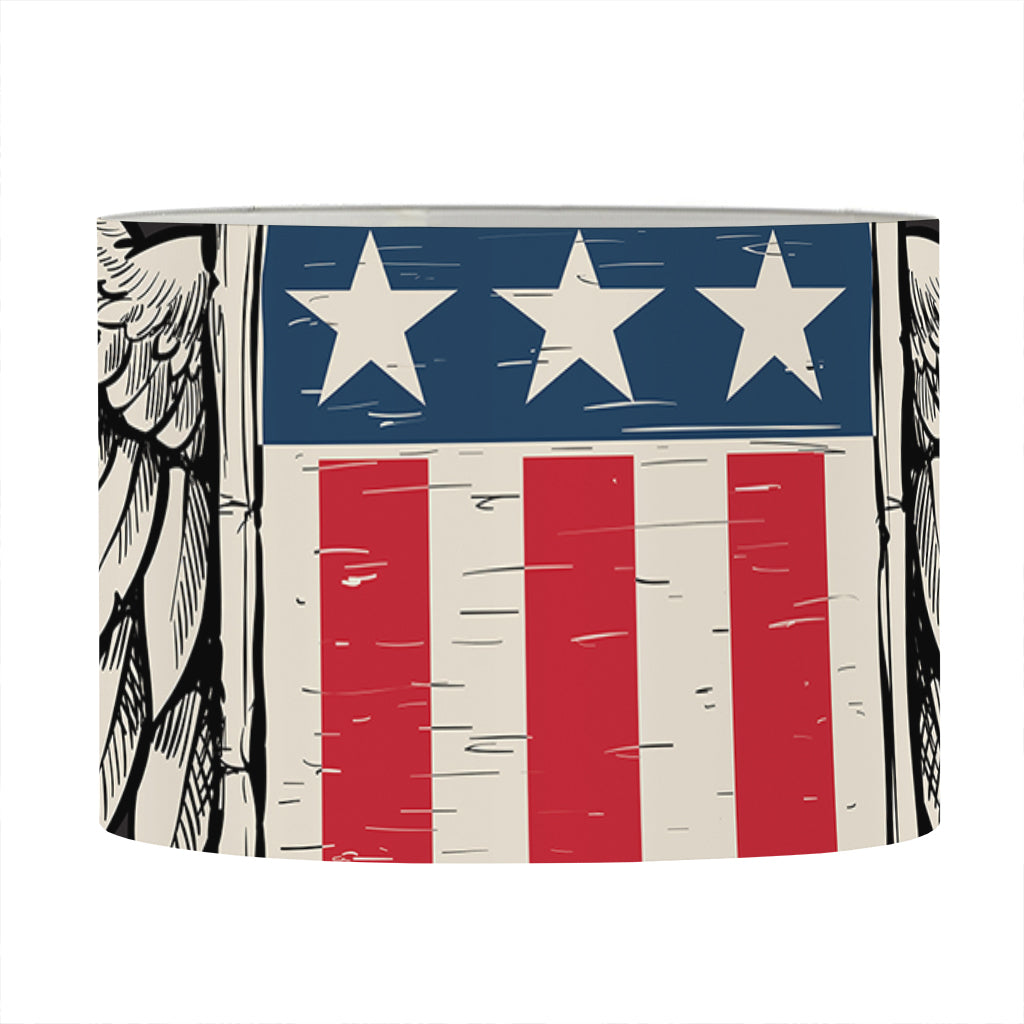 Patriotic USA Eagle Print Drum Lamp Shade