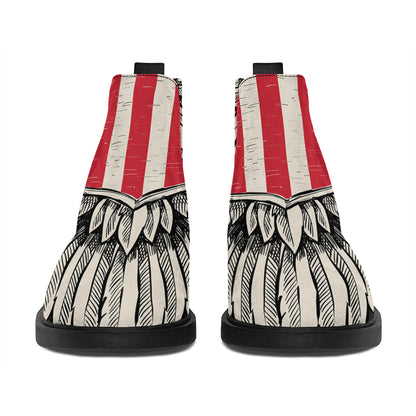 Patriotic USA Eagle Print Flat Ankle Boots