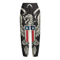 Patriotic USA Eagle Print Fleece Lined Knit Pants