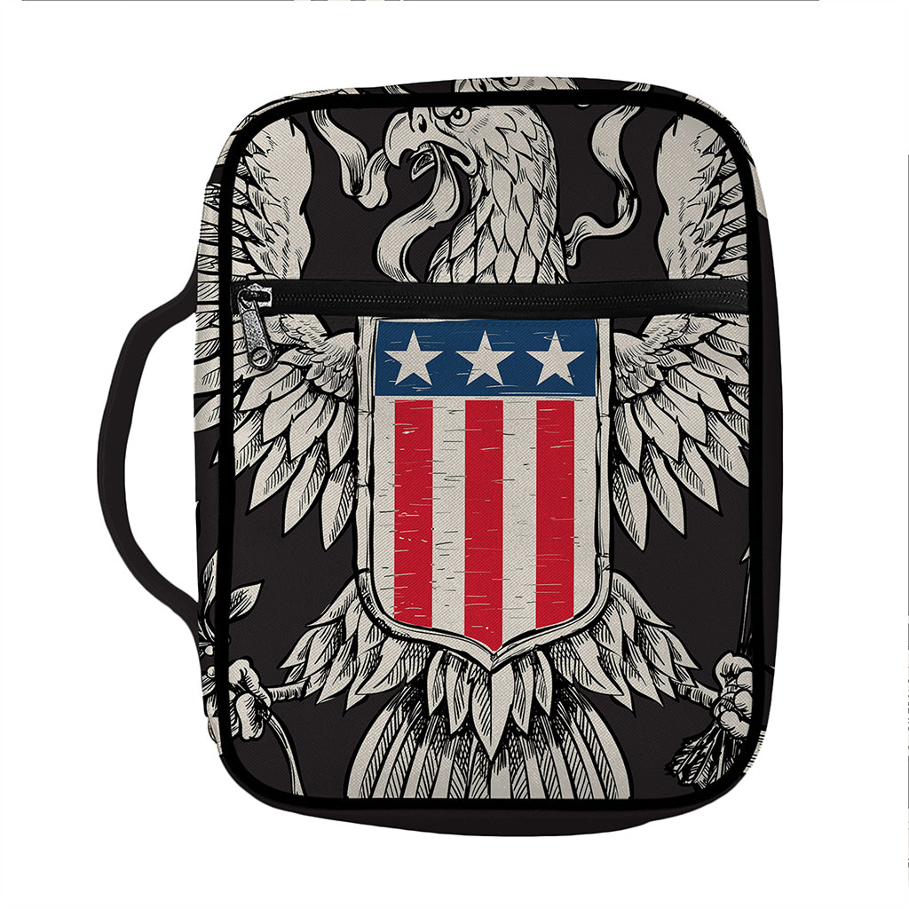 Patriotic USA Eagle Print Front Pocket Bible Bag