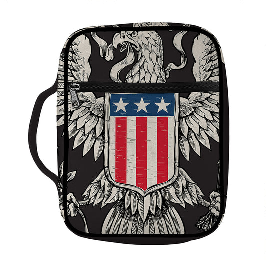 Patriotic USA Eagle Print Front Pocket Bible Bag
