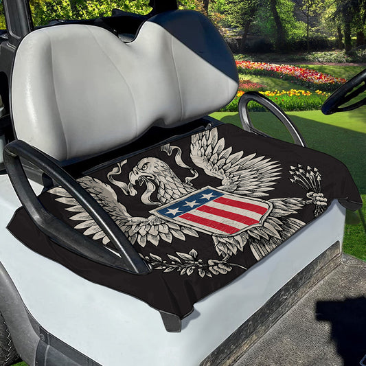 Patriotic USA Eagle Print Golf Cart Seat Cover