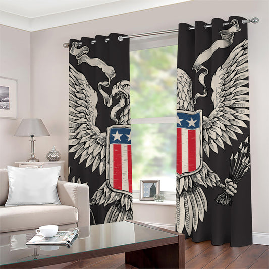 Patriotic USA Eagle Print Grommet Curtains